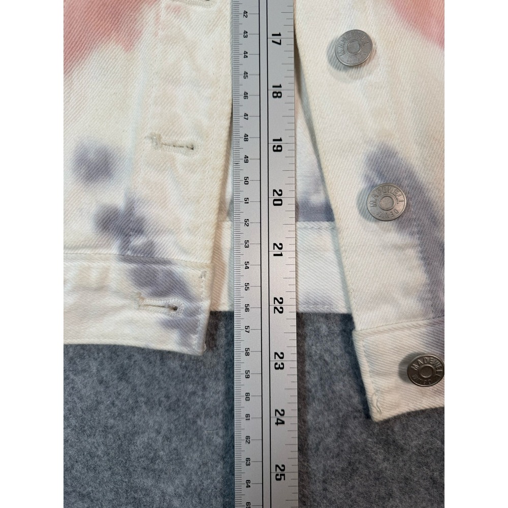 Madewell‎ Tie Dye Denim Trucker Jacket Pink Blue White XS Jean Jacket - Picture 3 of 5